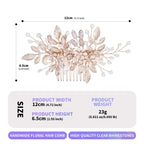 The Celestine floral pearl crystal comb