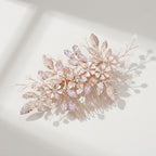 The Celestine floral pearl crystal comb