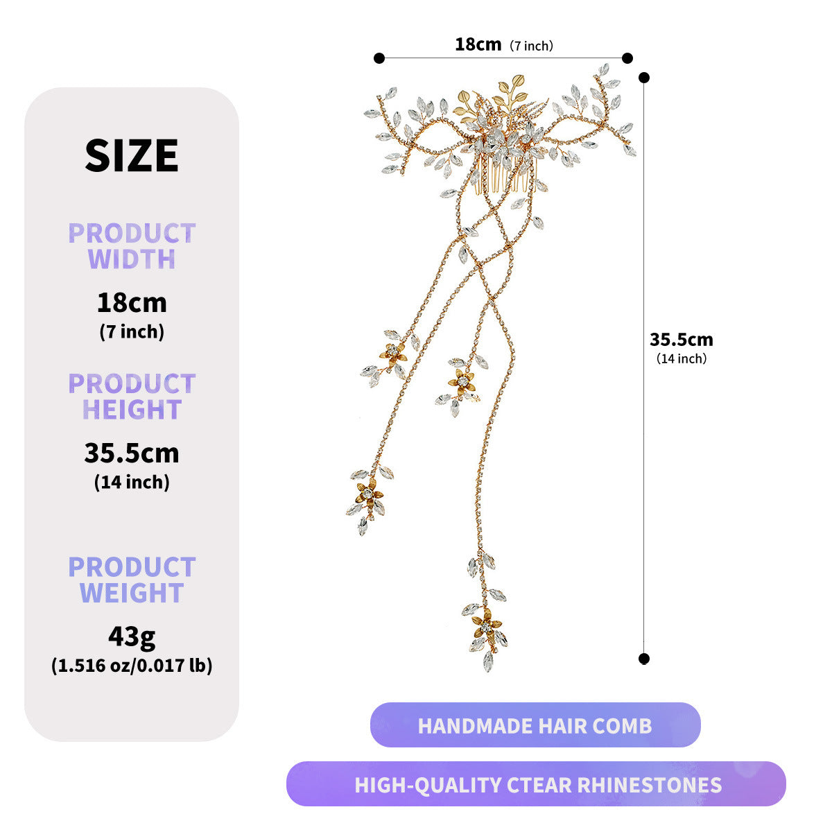 The Léonie — Cascading Blossom Headpiece