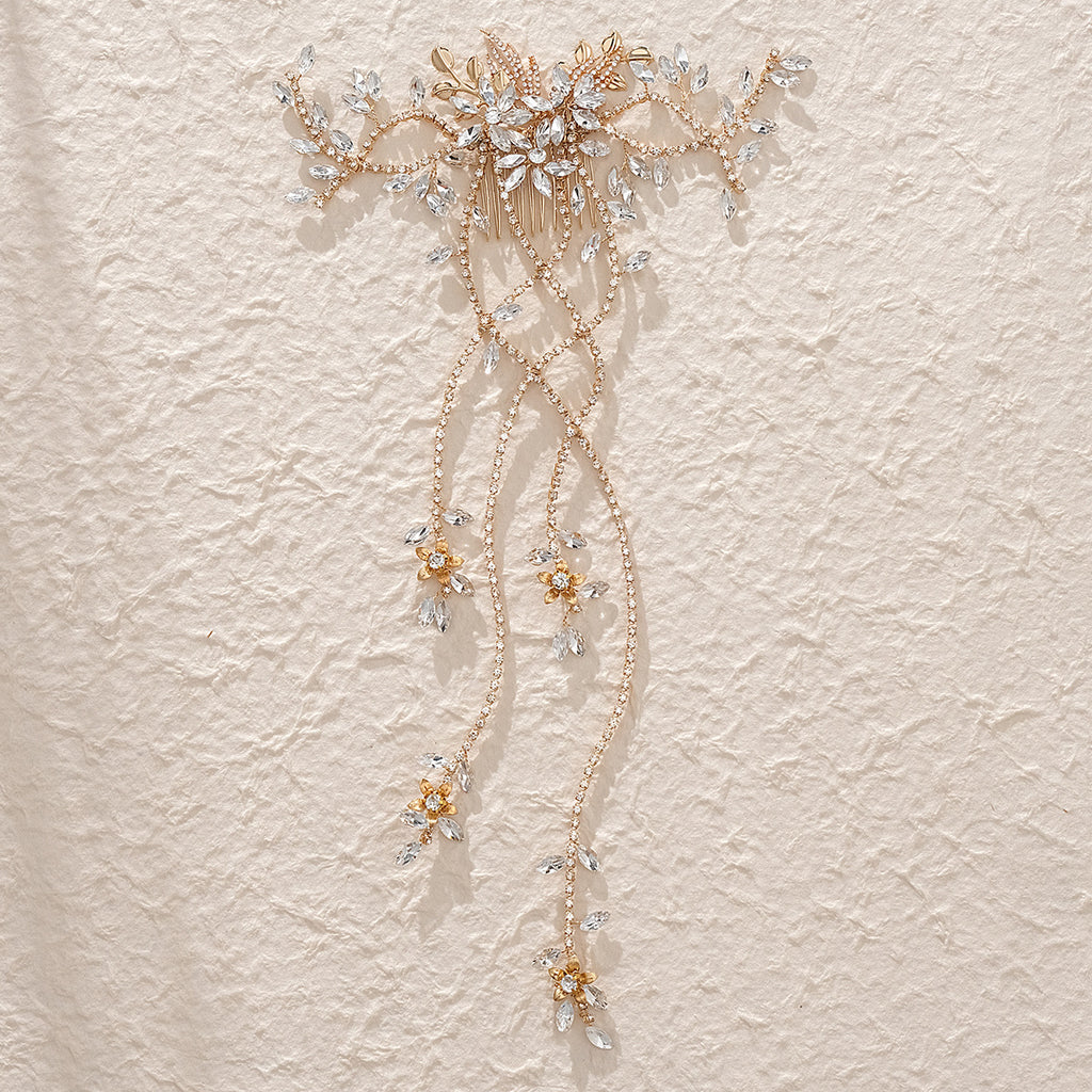 The Léonie — Cascading Blossom Headpiece