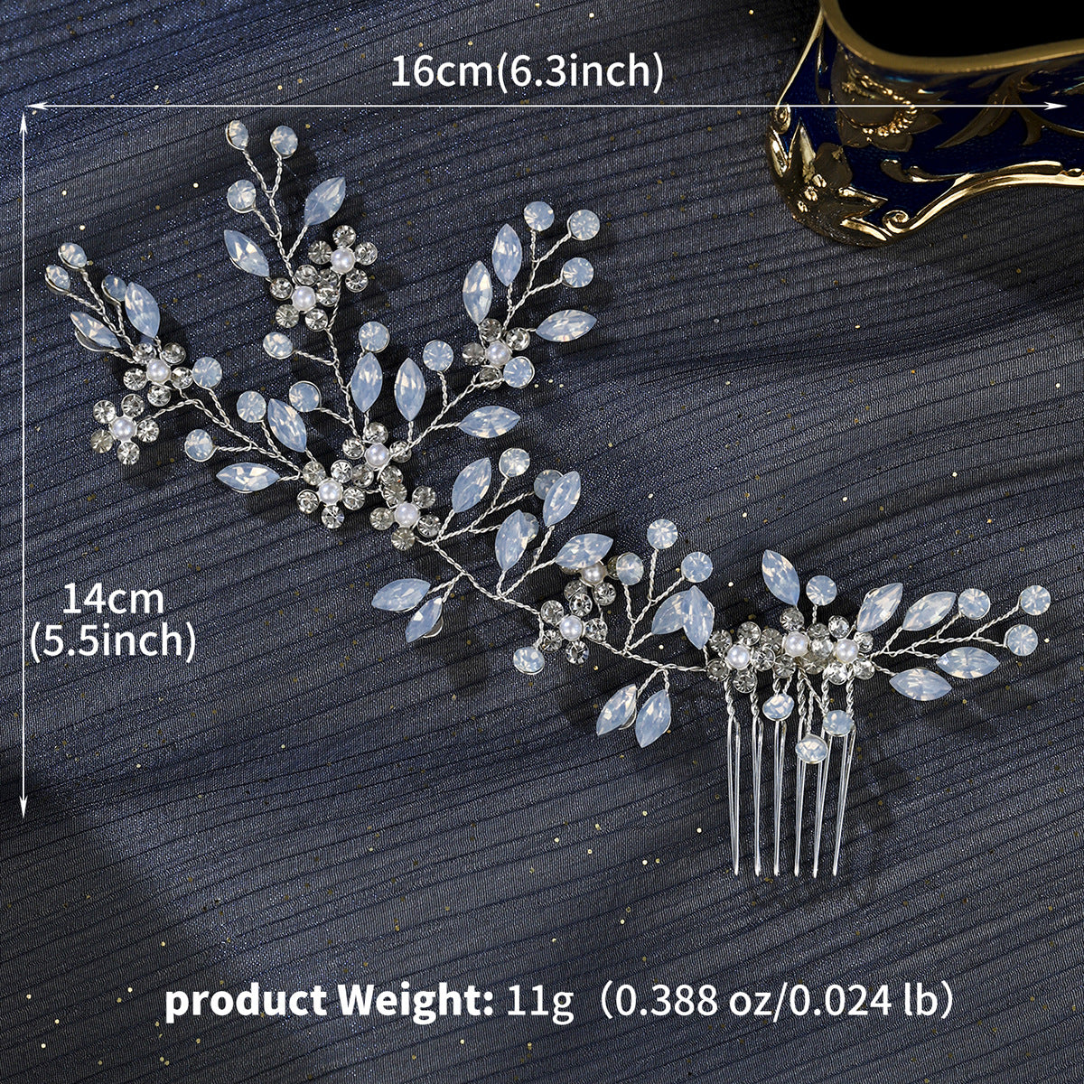 The Rosaline — Opal Sprig Comb