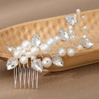 The Vivienne — Pearl & Crystal Teardrop Comb