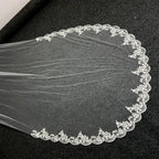 the wren cathedral lace trim veil
