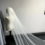 the wren cathedral lace trim veil